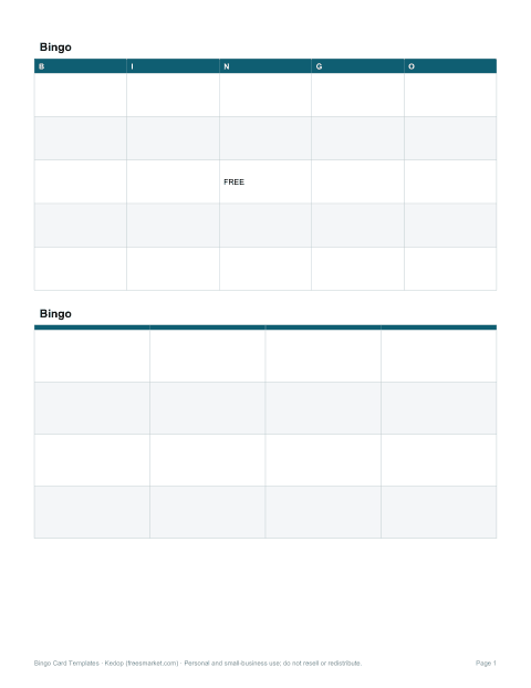 Preview of the first page of Blank cards (PDF)
